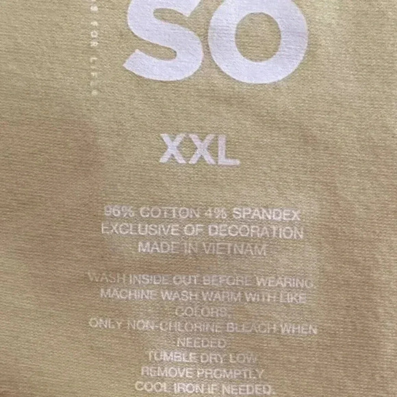 NWT SO GOODS FOR LIFE Juniors Short Sleeve Pullover V-Neck Yellow Cropped Top 2X - Picture 10 of 10